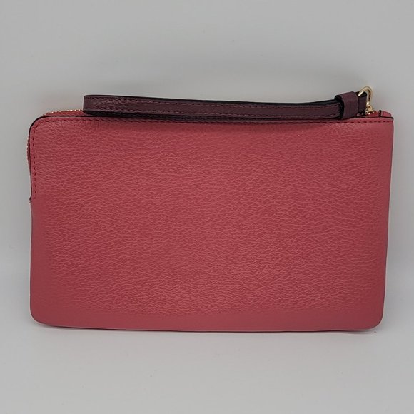 Coach Large Corner Zip Wristlet Horse and Carriage C4464 Poppy Vintage Mauve - Picture 2 of 5